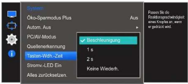 SAMSUNG LS27E510CS - Konfigurieren von Tasten-Wdh.-Zeit - 1