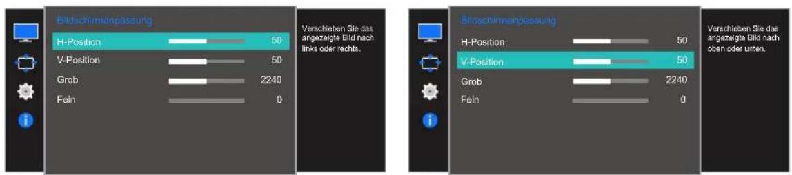 SAMSUNG LS27E510CS - Konfigurieren von H-Position und V-Position - 3
