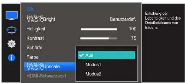 SAMSUNG LS27E510CS - Konfigurieren von SAMSUNG MAGIC Upscale - 1