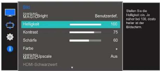 SAMSUNG LS27E510CS - Einstellen der Helligkeit - 1