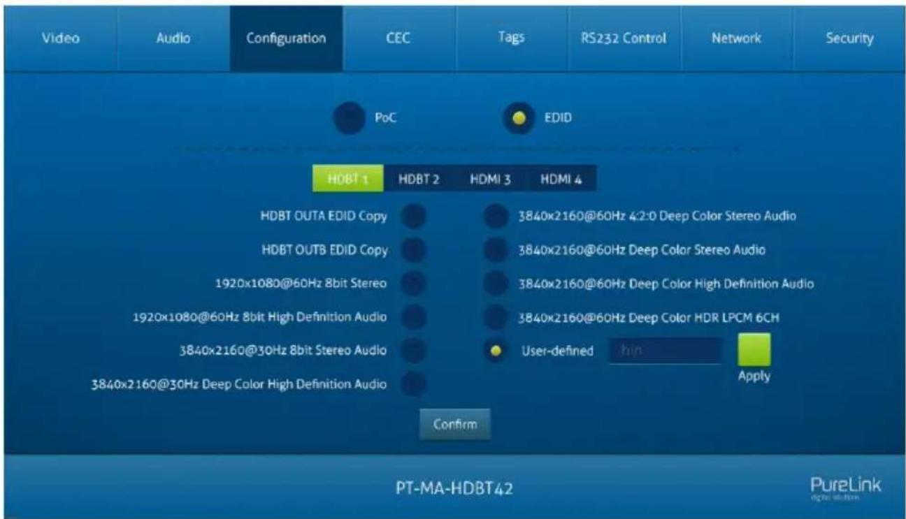 PureTools PT-MA-HDBT42 - EDID Setting - 1