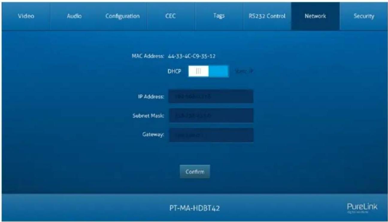 PureTools PT-MA-HDBT42 - Network Tab - 1