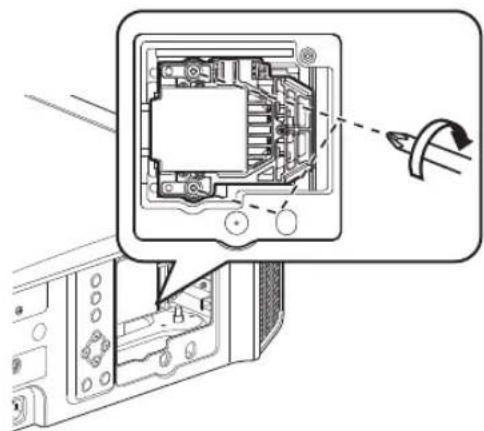 JVC DLA-RS540 - Die Schrauben an der neuen Lampe festziehen - 1