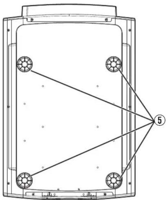 Technical diagram of a device with numbered components and connection lines, likely for assembly or maintenance instructions.