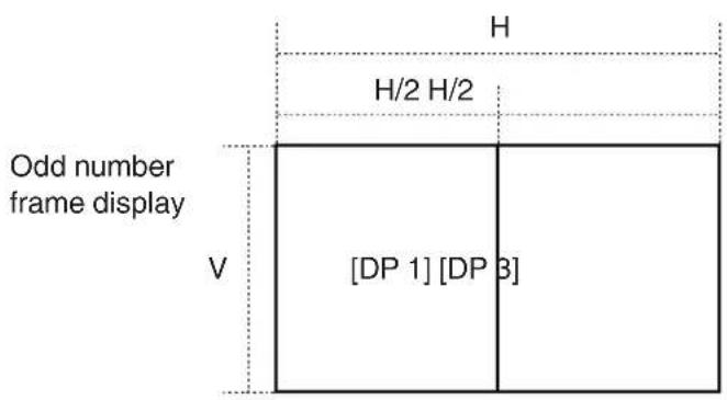 Odd number frame display V H H/2 H/2 [DP 1] [DP 3]