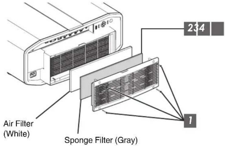 Air Filter (White) Sponge Filter (Gray) 234 1