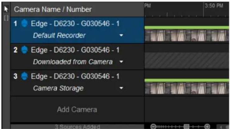 Pelco VideoXpert Professional VXP-P2-72-J-D - Using Investigation to View Video Stored on a Camera's Local Storage - 2