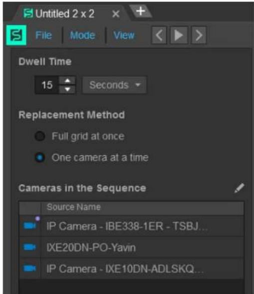 Pelco VideoXpert Professional VXP-P2-72-J-D - Creating a Live Sequence Mode - 1