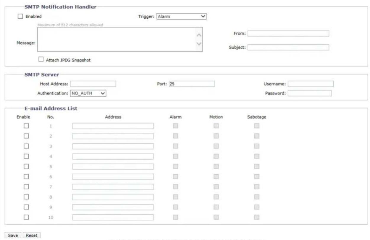 Pelco Sarix Professional IMPBB-EI - SMTP Notification Handler - 1