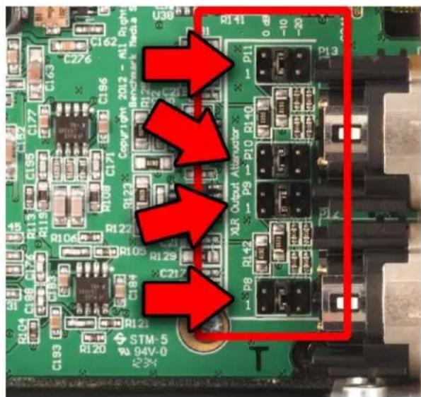 Benchmark DAC3 B - XLR Output Pad Jumpers - 1