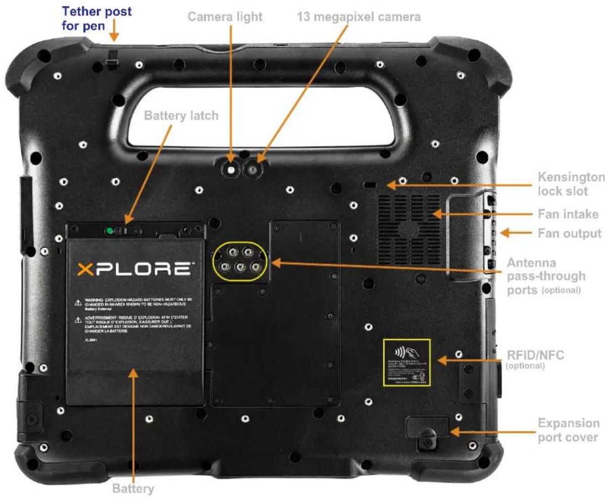 Tether post for pen Camera light 13 megapixel camera Battery latch XPLORE® WARNING EXPLOSION/HEAUSO BATTERIES MUST ONLY BE CHANGED IN ANAARIA KNOWN TO BE NON-HAZAREUS Battery External ADVERTISMENT RESIDE D'EXPLOSION AFM COUNTER TOP RESIDE OF EXPLOSION SAUSAGE OUT E UPLACEMENT EST DESIGNE NON GANGERO…