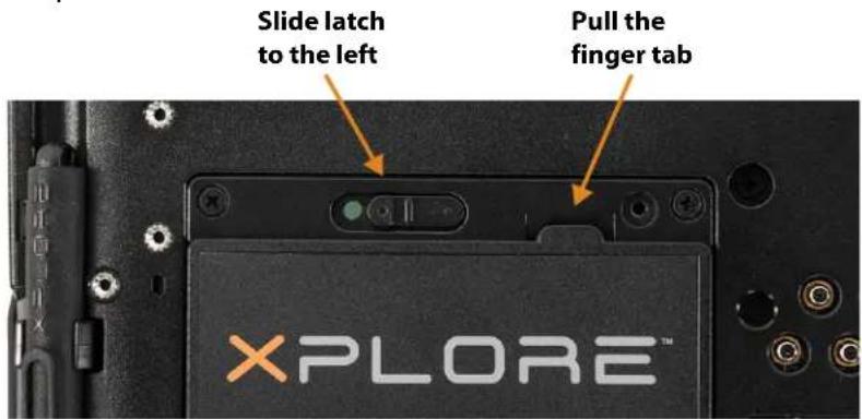 Slide latch to the left Pull the finger tab XPLORE™