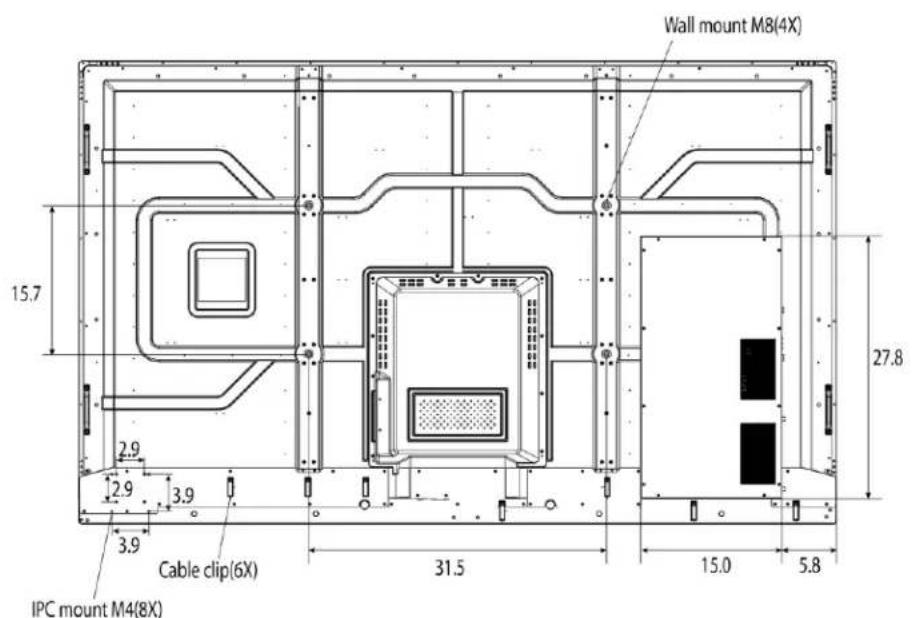 Avocor AVF-8650 - Overall Dimensions - 2