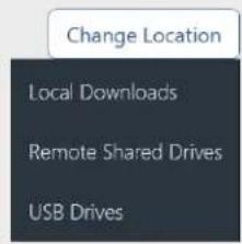 Change Location Local Downloads Remote Shared Drives USB Drives