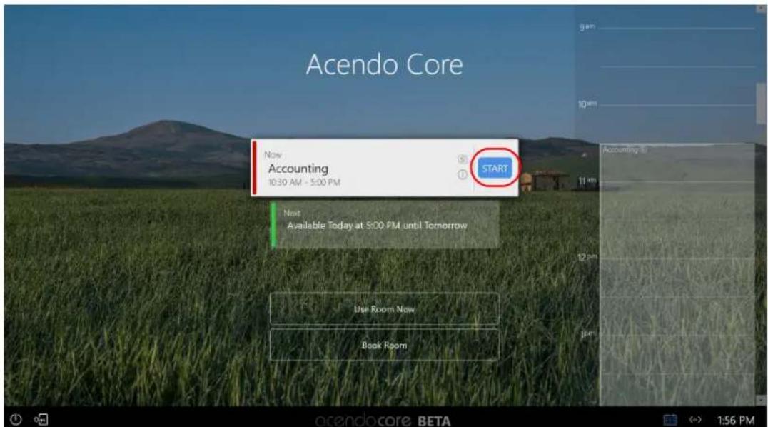 Acendo Core Now Accounting 10:30 AM - 5:00 PM START Next Available Today at 5:00 PM until Tomorrow Use Room Now Book Room acendocore BETA 1:56 PM