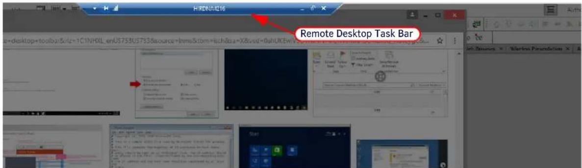 Remote Desktop Task Bar