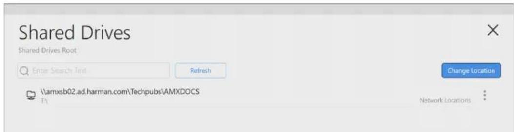 Shared Drives Shared Drives Root Enter Search Text Refresh Change Location \amxsb02.ad.harman.com\Techpubs\AMXDOCS T1 Network Locations