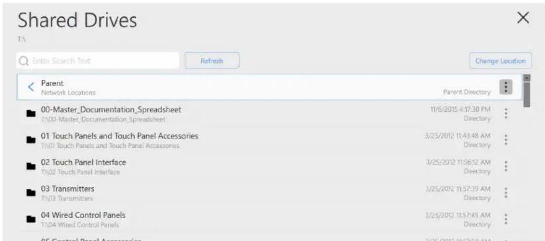 Shared Drives Enter Search Text Refresh Change Location Parent Network Locations Parent Directory 00-Master_Documentation_Spreadsheet 1/00-Master_Documentation_Spreadsheet 11/6/2015 4:17:30 PM Directory 01 Touch Panels and Touch Panel Accessories 1/01 Touch Panels and Touch Panel Accessories 3/25/2012 11:43:48 AM Directory 02 Touch Panel Interface 1/02 Touch Panel Interface 3/25/2012 11:56:12 AM Directory 03 Transmitters 1/03 Transmitters 3/25/2012 11:57:39 AM Directory 04 Wired Control Panels 1/04 Wired Control Panels 3/25/2012 11:57:45 AM Directory 05 Control Panel Accessories