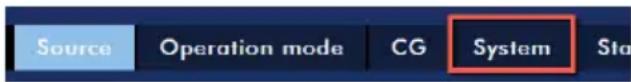 Source Operation mode CG System Sta