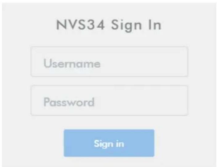NVS34 Sign In Username Password Sign in