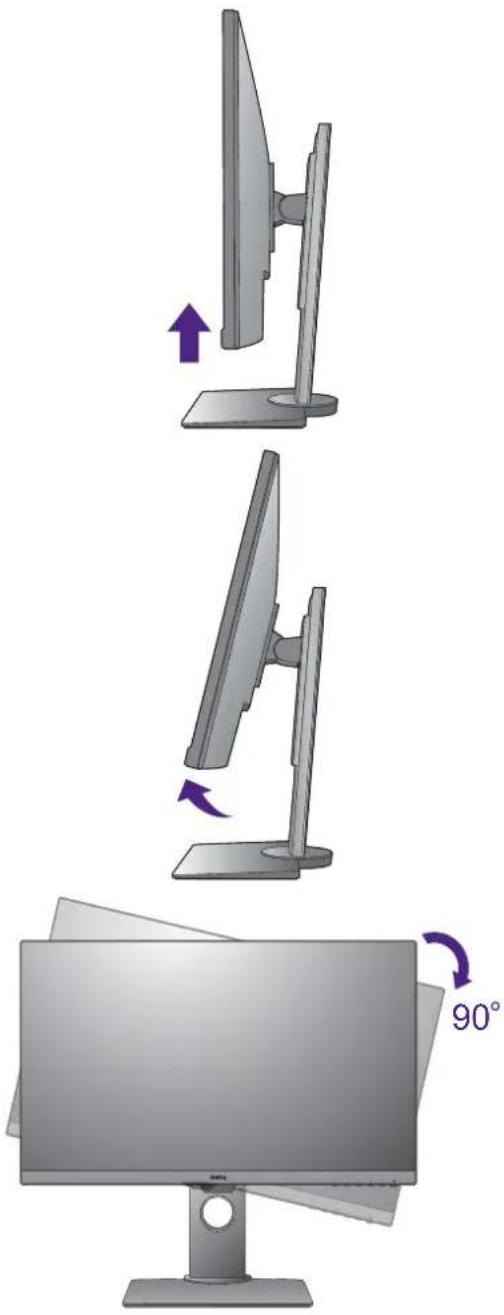BENQ BL2381T - Drehen Sie den Monitor um 90 Grad im Uhrzeigersinn, wie in der Abbildung gezeigt wird. - 2