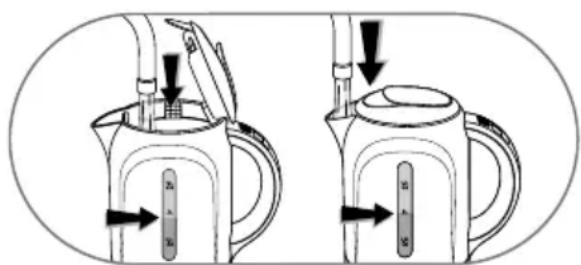 Diagram showing two methods of a water heater with labeled components and directional arrows indicating flow or movement.