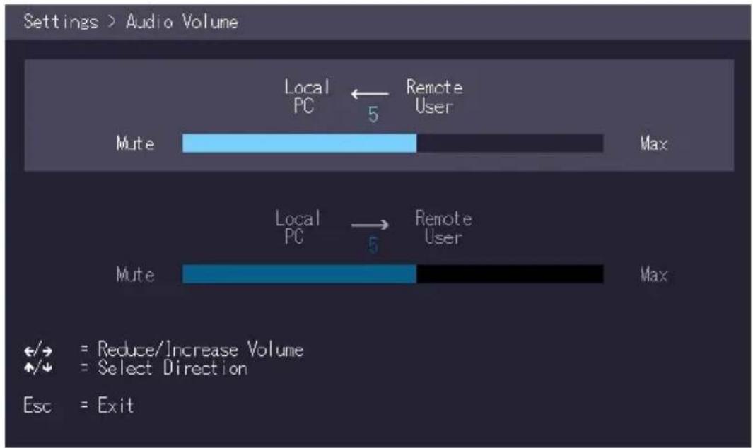 KVM-TEC Masterline MVX2R - To set the volume: - 1