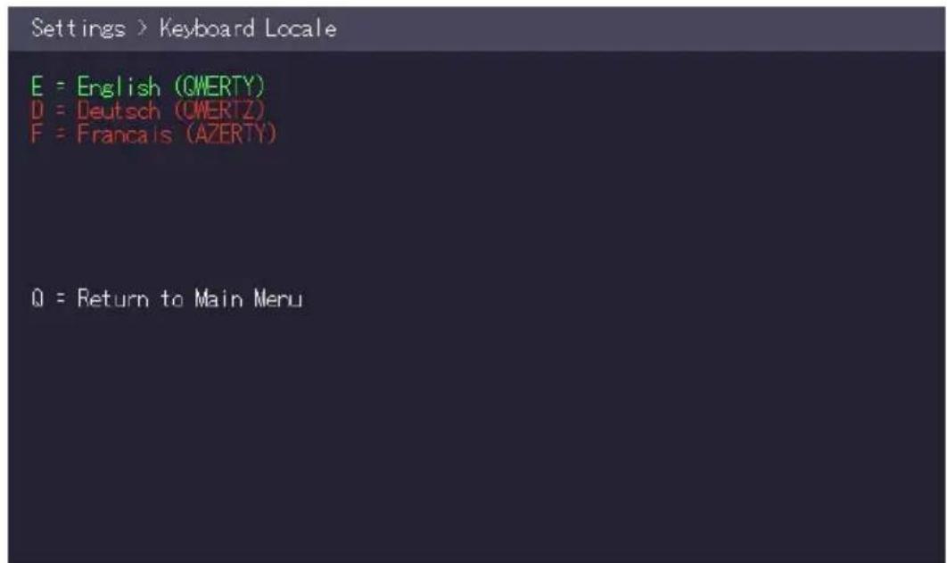 KVM-TEC Masterline MVX1 - To select a keyboard layout: - 1