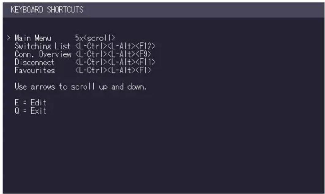 KVM-TEC Masterline MVX1 - To edit the shortcuts: - 1