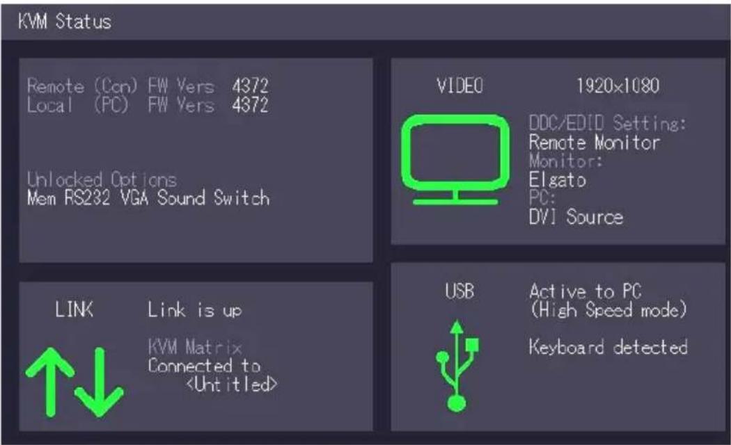 KVM-TEC Masterline MVX1 - STATUS MENU - 1