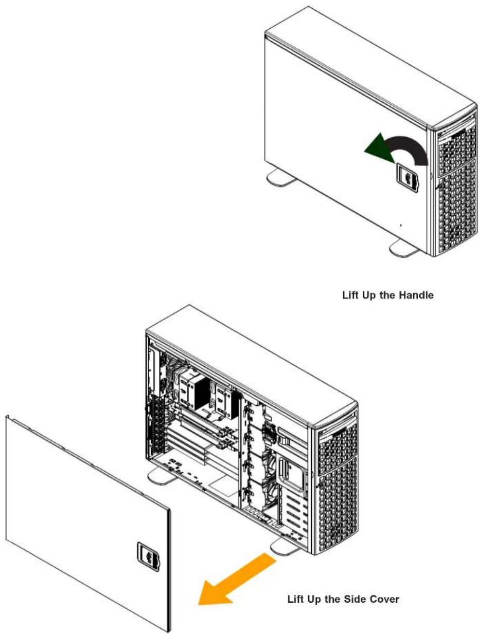 Supermicro SYS-740GP-TNRT - Removing the Side Cover - 1