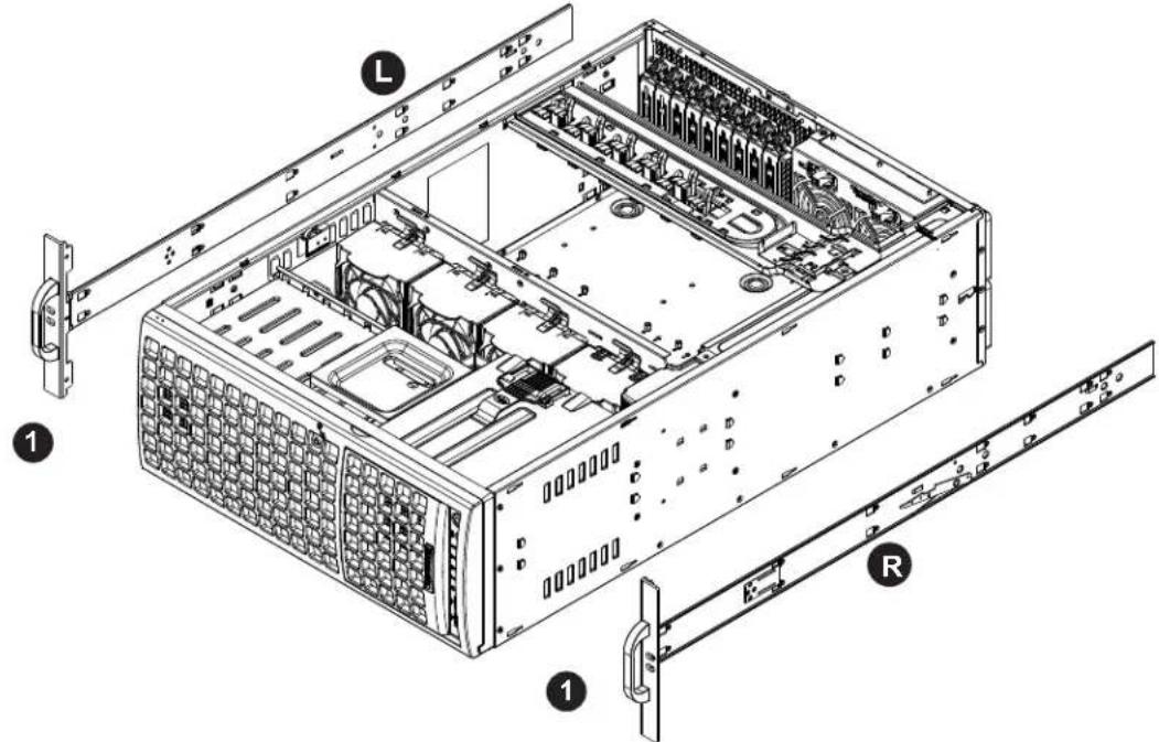 Supermicro SYS-740GP-TNRT - Installing the Inner Rails to the Chassis - 1