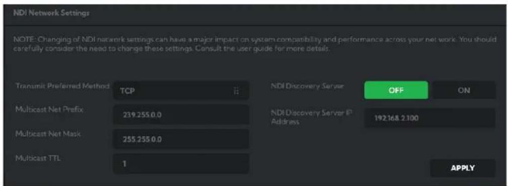BirdDog Eyes A200 - NDI Network Settings - 1