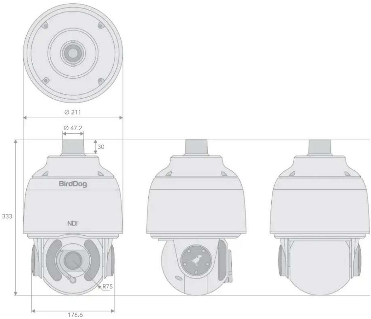 BirdDog Eyes A200 - Camera Dimensions - 1