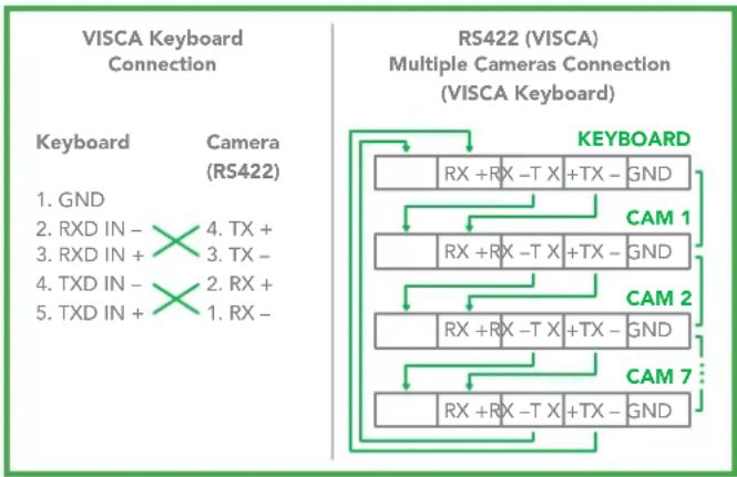 BirdDog Eyes A200 - VISCA (Non-Sony) Keyboard RS422 Connection - 1