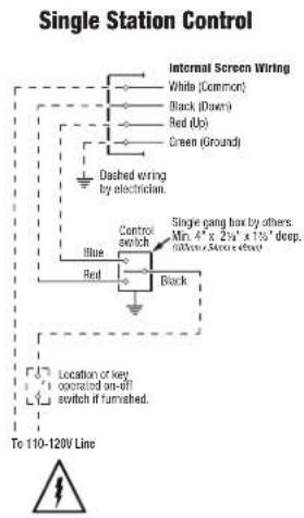 Draper Premier XL - Section 8 - Wiring Diagrams: Motor with internal low-voltage controller - 1