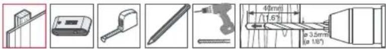 Technical diagram showing various mechanical components with dimensional annotations in millimeters and inches
