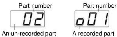 Part number 02 An un-recorded part Part number 001 A recorded part