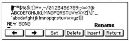 ``#$%&'()*+,-/0123456789;<=?@ ABCDEFGHIJKLMNOPQRSTUVWXYZ[\]^_ `abovefghijklmnopqrstuvwxyz( ) NEW SONG Rename ←→SetDeleteInsertReturn