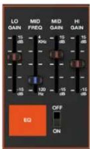 LO GAIN 15 dB 4 90Hz 15 dB 15 dB -15 dB 120 Hz -15 dB -15 dB EQ OFF ON