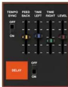 TEMPO SYNC FEED TIME TIME LEVEL OFF ON ON DELAY OFF ON