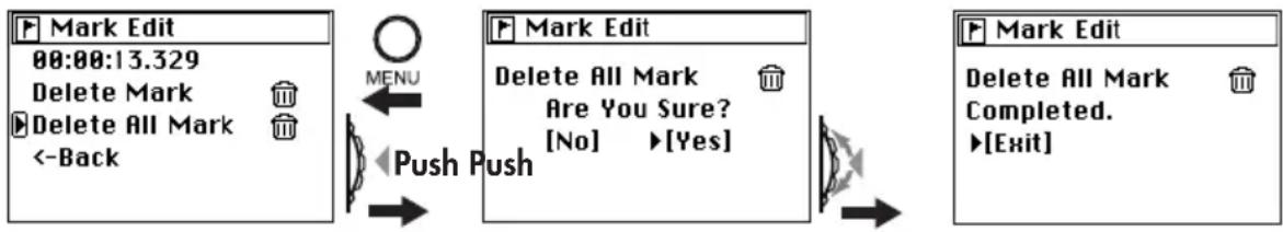 KORG MR-1 - Deleting all marks (Delete All Mark) - 1