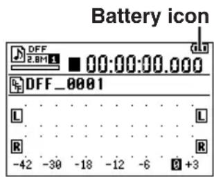 Battery icon DFF 2.8M 1 ■ 00:00:00.000 DFF_0001 L R -42 -30 -18 -12 -6 R +3
