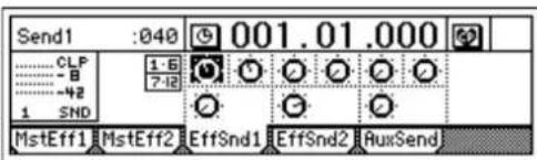 Send1 :040 001.01.000 CLP 1:B 7-12 B -42 1 SND MstEff1 MstEff2 EffSnd1 EffSnd2 AuxSend