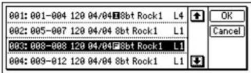 001: 001-004 120 04/04 8bt Rock1 L4 002: 005-007 120 04/04 8bt Rock1 L1 003: 008-008 120 04/04 8bt Rock1 L1 004: 009-012 120 04/04 8bt Rock1 L1