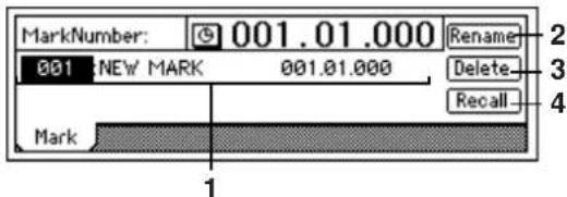 MarkNumber: 001.01.000 Rename 001 NEW MARK 001.01.000 Delete Mark 1