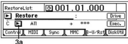 RestoreList: 001.01.000 Restore C All → *** Control MIDI Sync MMC B-U/Rstl DiskUtil 3a