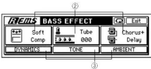 REIMS BASS EFFECT Soft Comp Tube 000 Chorus+ Delay DYNAMICS TONE AMBIENT