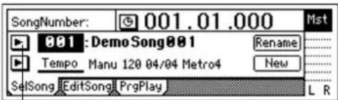 SongNumber: 001.01.000 881 : Demo Song881 Tempo Manu 120 04/04 Metro4 SelSong EditSong PrgPlay Rename New L R