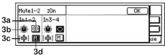 Mute1-2 :On 3a In1-2 In3-4 3b 3c 3d OK se